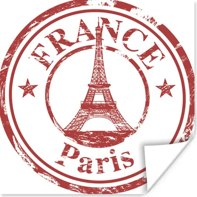 Produktbild von MuchoWow® Poster Paris - Briefmarke - Eiffelturm 100x100 cm - Babyzimmer