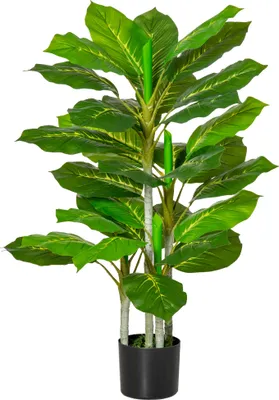 Produktbild von Künstlicher Baum 95 cm Kunstpflanze mit 33 Blättern, Topf für Wohnzimmer