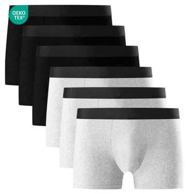Produktbild von Falechay Boxershorts Herren 6er Pack Unterhosen Männer Schwarz-Grau XXL – 3*schwarz+3*grau