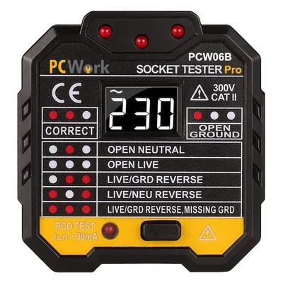Produktbild von PCWork, PCW06B, Steckdosentester