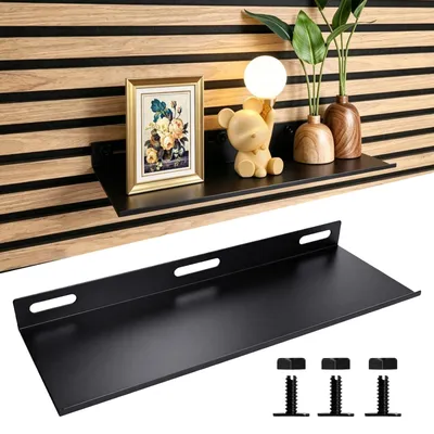 Produktbild von Schwarzes Wandregal für Schallpaneele 40 x 15 cm