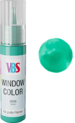 Produktbild von Window Color Fensterfarbe Grün 20 ml auf Wasserbasis, abziehbar, wasserfest, lichtecht