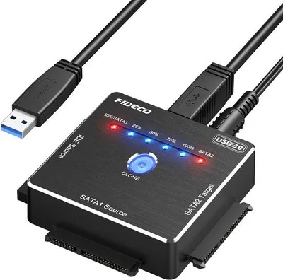 Produktbild von USB 3.0 SATA IDE Adapter für 2,5 und 3,5 Zoll Festplatten Datenübertragung