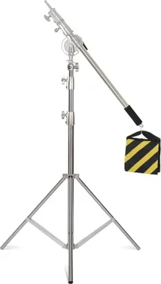 Image de Trépied, acier inoxydable, réglable en hauteur, 2,8 m avec bras de 2,5 m