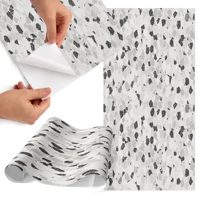 Produktbild von Möbelfolie 50x100 cm - Klebefolie Möbel - Selbstklebende Folie - Folie für Möbel - Möbelfolie Küche - Klebefolie Küche - Möbelfolie Schrank - Wasserdicht - Abwaschbar - Selbstklebend - Luftblasenfrei - Rückstandslos entfernbar - Mosaik der Abstraktion