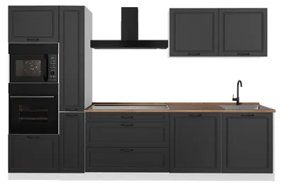 Productafbeelding van Complete keukeneenheid Vicco R-Line Antraciet landelijk/Wit 310 cm zonder werkblad, Model 67961