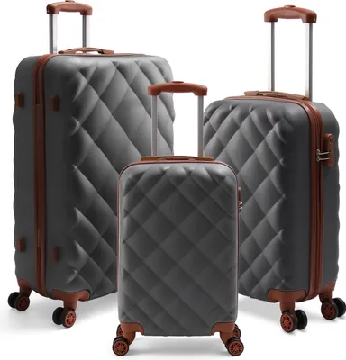 Produktbild von HOMELUX Kofferset 3 Teilig Grau Hartschale Reisekoffer ABS Leicht Trolley Rollkoffer Hartschalenkoffer Set - M-L-XL
