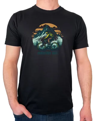 Produktbild von Huuraa Herren T-Shirt Mountain Bike Berge XXL Black Bio Baumwolle Fairtrade Herrenshirt Geschenkidee