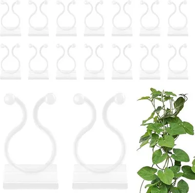 Produktbild von Famanu Pflanzenclips 100 Stück - Unsichtbare und Selbstklebende Befestigungsclips für Kletterpflanzen