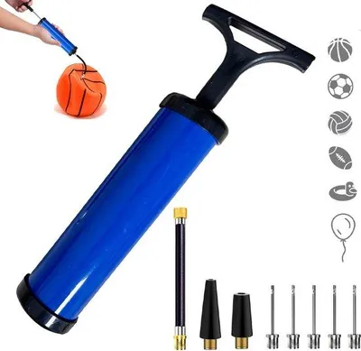 Productafbeelding van Universele voetbalpomp met ventiel en naald - Geschikt voor voetbal, rugby, volleybal, basketbal, strandvoetbal en ballonnen