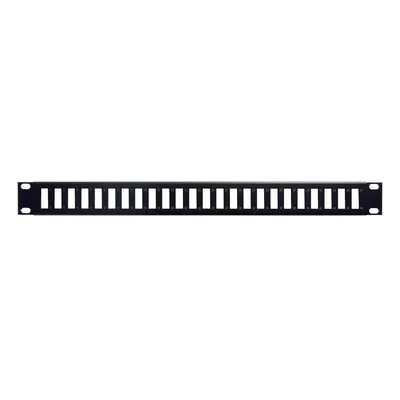 Produktbild von Frontblende 19" 1HE für 24 SC Duplex, schwarz, LWL Patchpanel