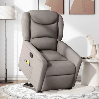 Immagine prodotto di vidaXL Poltrona per massaggi con ausilio per la risalita Tessuto Taupe