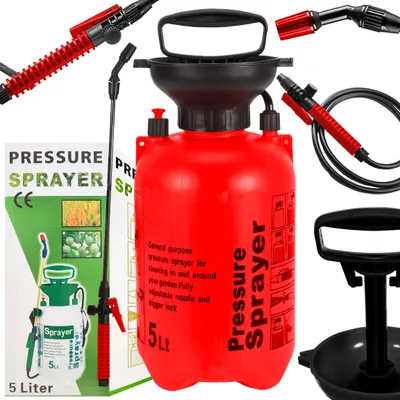 Produktbild von Sprühgerät , 5L Drucksprüher Pumpsprüher, Drucksprühgerät Gartenspritze Düse, Edelstahl, Schlauch 1,2 für Essigsäure, Wasser, Dünger, Pflanzenschutz
