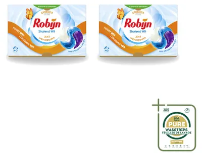 Produktbild von 2 x Robijn Stralend Wit 3-in-1 Wascapsules - Vorratspackung - 2 Stücke