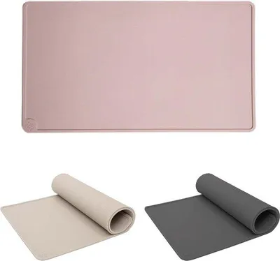 Image de Tapis pour nourriture pour chat, rose, rectangulaire, antidérapant