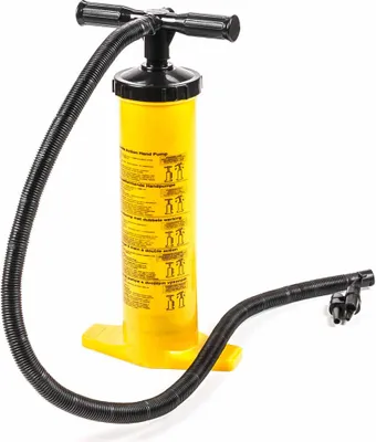 Produktbild von Doppelhubpumpe von Camp Active, Pumpen und Absaugen, 2 x 2L Volumen, 3 Adapter, gelb / schwarz
