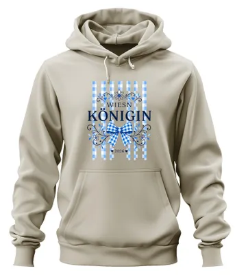 Produktbild von Wiesn Königin 2026  Bayern Damen Lederhose Hoodie Kapuzenpullover, Natur, M