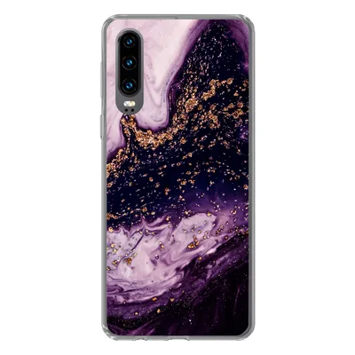 Produktbild von MuchoWow® Handyhülle Schutzhülle Hülle für Huawei P30 Marmor - Gold - Naturstein Silikon Softcase Handy Hülle - Kartenbesitzer