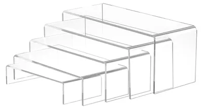 5er-Set Acryl-Display-Ständer, transparent, verschiedene Größen