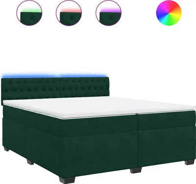 Produktbild von vidaXL Boxspringbett mit Matratze Dunkelgrün 200x200 cm Samt