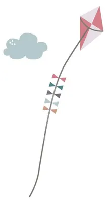 Produktbild von Sebra Wandsticker Messlatte Papierdrache rosa