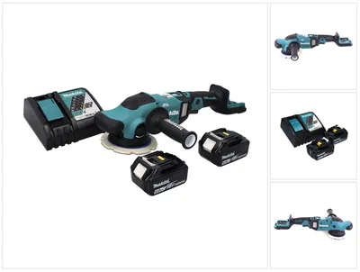 Produktbild von Makita DPO 600 RG Akku Exzenterpolierer 18 V 150 mm XPT Brushless + 2x Akku 6,0 Ah + Ladegerät