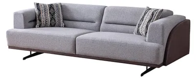 Produktbild von Grauer Moderner 3-Sitzer Polster Wohnzimmer Couchen Luxus Edle Sofas
