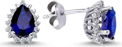 Produktbild von Entourage Diamant Saphir Ohrringe 14 Karat Weißgold