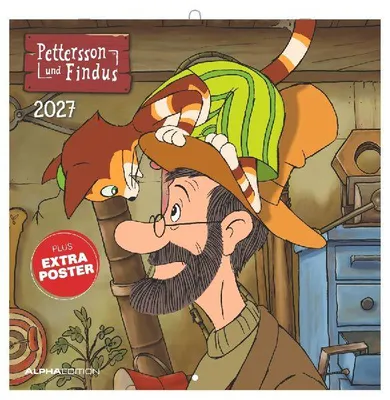 Produktbild von Pettersson und Findus Wandkalender 2027, 30x30 cm, mit herausnehmbarem Poster