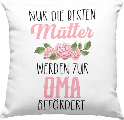 Produktbild von Trendation - Du Wirst Oma 2023 Deko-Kissen mit Füllung 40x40 Geschenk Schwangerschaft Verkünden Überraschung Geschenkidee Schwangerschaftsverkündung (Blau)
