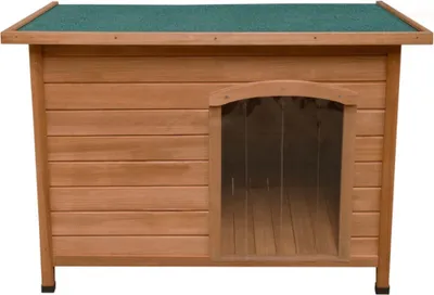 Produktbild von Hundehütte aus Holz Hundehaus Haustierhaus Draußen Klappbare Dach Erhöhten Boden