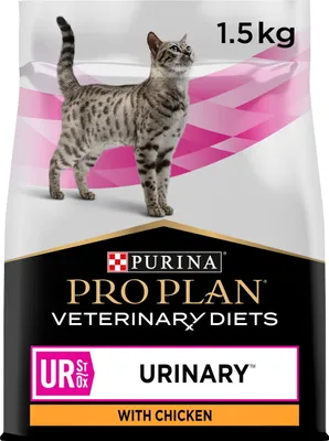 Imagen del producto de Pro Plan Veterinary Diets, alimento para gatos, fórmula UR para problemas urinarios, sabor a pollo, 1,5 kg