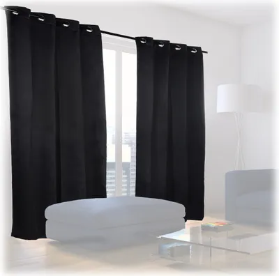 Produktbild von relaxdays Verdunkelungsvorhänge schwarz 135,0 x 245,0 cm