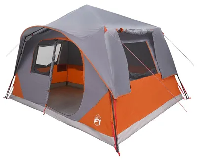 Image de Tente Sofort de vidaXL avec toit, gris et orange, 365 x 380 x 200 cm
