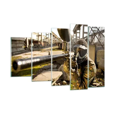 Produktbild von Bilder auf glas - Paintball Pistole Spieler - 150x100cm - Glasbilder - Wandbilder - Kunstdruck - zum Aufhängen bereit - Wanddekoration aus Glas - Glas Bilder - Wandbild auf Glas - GEG150x100-0140