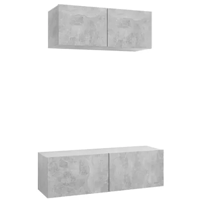 Produktbild von vidaXL 2-tlg. TV-Schrank-Set Betongrau Holzwerkstoff