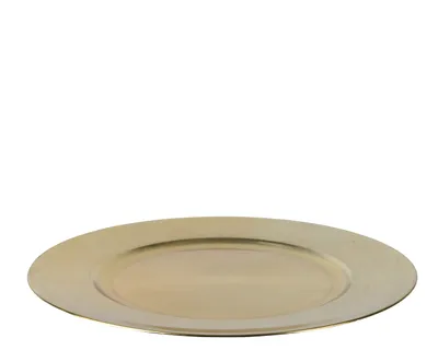 Produktbild von Dekoteller 33cm Kunststoff glänzend - Gold metallic
