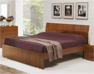 Immagine prodotto di Letto matrimoniale in legno colore noce antico