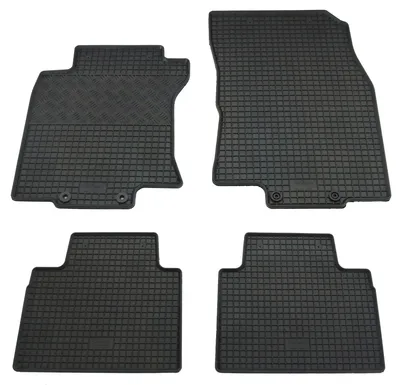 Gummifußmatten Set für Nissan X-Trail 3 T32 + Renault Koleos, 4-teilig, schwarz
