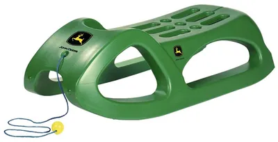 Obrázek produktu pro Rolly Toys Kinder Schlitten John Deere mit Stahlschienen + Zugschnur, Kunststoff