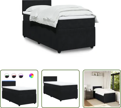 Produktbild von The Living Store Boxspringbett mit Matratze Schwarz 80x200 cm Samt