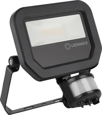 Produktbild von LEDV Flutlichtstr PFM Sensor schwarz IP65 10W 1100lm 3000K sym 159x131x53mm
