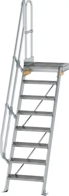 Produktbild von MUNK Treppe mit Plattform 60° inkl. einen Handlauf, 600mm Stufenbreite, 8 Stufen