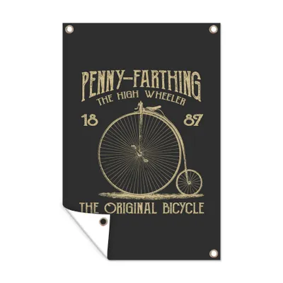 Obrázok produktu pre MuchoWow® Vonkajší plagát - Záhradná dekorácia ochrana súkromia - Záhradné plagáty pre záhradu - Bicykel - Kolesá - Retro - 120x80x0.2cm
