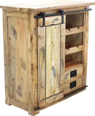 Immagine prodotto di Milani Home - portabottiglie in legno massello di mango 90 x 45 x 100 cm, stile industrial
