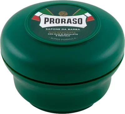 Immagine prodotto di PRORASO barattolo di sapone da barba all'olio di eucalipto e mentolo 150 ml