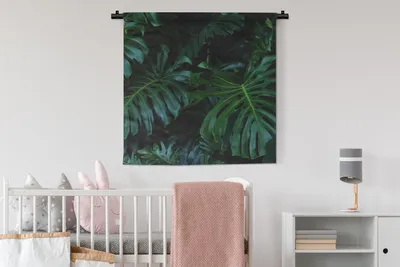 Produktbild von MuchoWow® Wandteppich Wandbehang Pflanzen - Dschungel - Blätter 90x90 cm Tapisserie Dekoration Wandtuch - Wandaufhänger