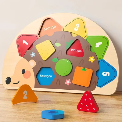 Produktbild von Formensortierspiel – Holzpuzzle für Babys – Farbsortierspielzeug für Kleinkinder – Fördert die Interaktion zwischen Eltern und Kindern zu Hause und im Kindergarten