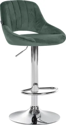 Produktbild von Barhocker SEGAD - Samt Grün 47x48x85 cm Silber | Barstuhl Mit Lehne Tresenhocker Tresenstuhl Kneipenhocker Kneipenstuhl
