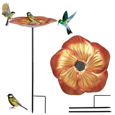 Produktbild von Vogeltränke Stehend Winterfest mit Erdspieß aus Eisen, Abnehmbar, für Garten & Balkon